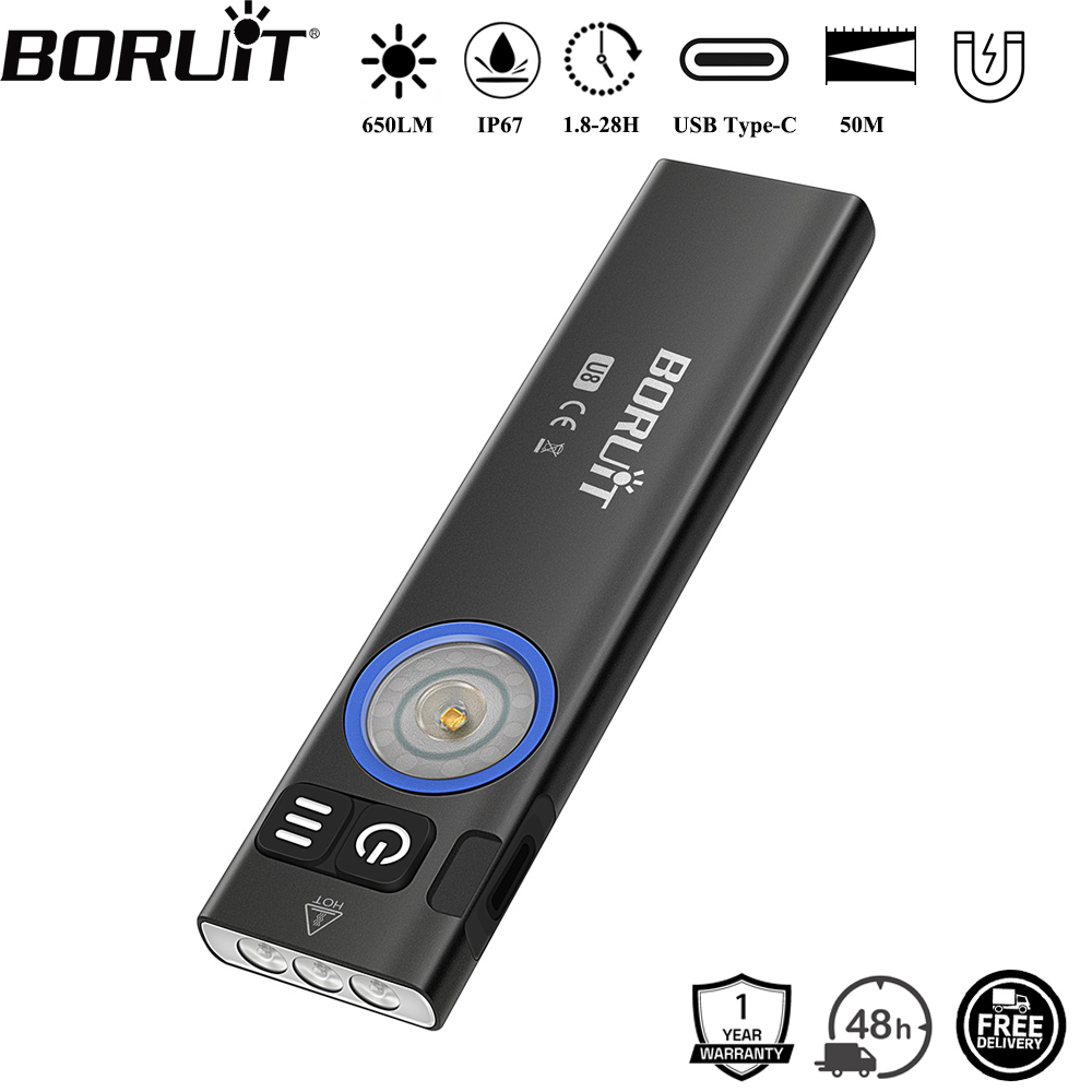Outdoor Hunting Lights - BORUiT U8 650LM EDC LED懐中電灯 タイプC充電式