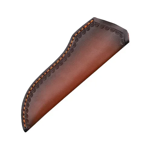 Knife Hunting Fixed Blade - 22cm固定刃ナイフ鞘、エンボス加工牛革二層革キャンプナイフケース、狩猟用ホルスター、ベルトバックル付き