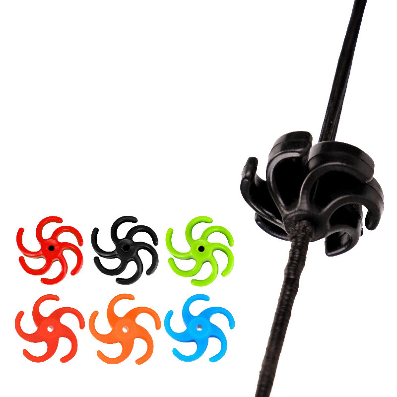 Bow Stringer Tool - 双頭スタビライザー,4個セット,複合ゴム,スリングダンパーベルト,ヒャリーボウと矢印の文字列,振動アクセサリー