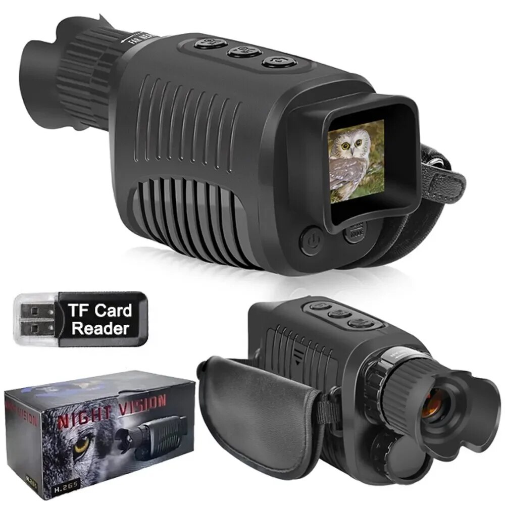 Hunting Outdoor Camera - 単眼暗視装置,1080p HD,赤外線カメラ,5倍デジタルライトズーム,狩猟望遠鏡,屋外検索,フルスクリーン300m