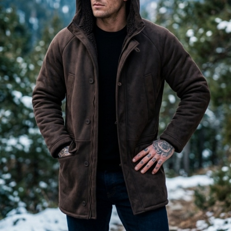 メンズフェイクファー裏地付きフード付き冬用ジャケット |   - Hunting Outdoor Wear のレビューと価格