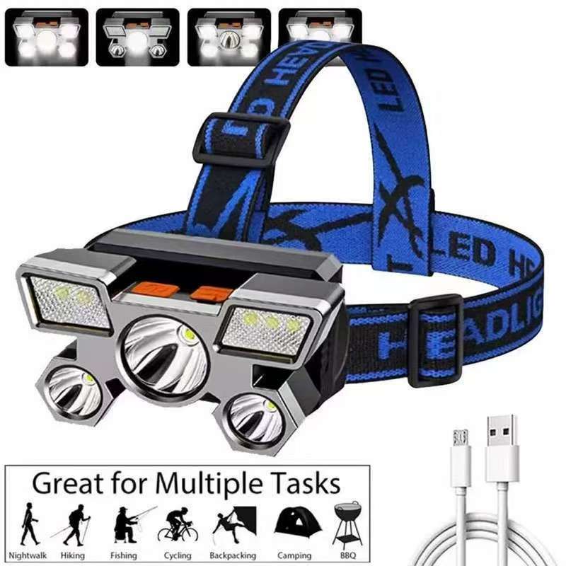 充電式高輝度LEDヘッドランプ、ストロボライト付き、キャンプ - Outdoor Hunting Lights のレビューと価格