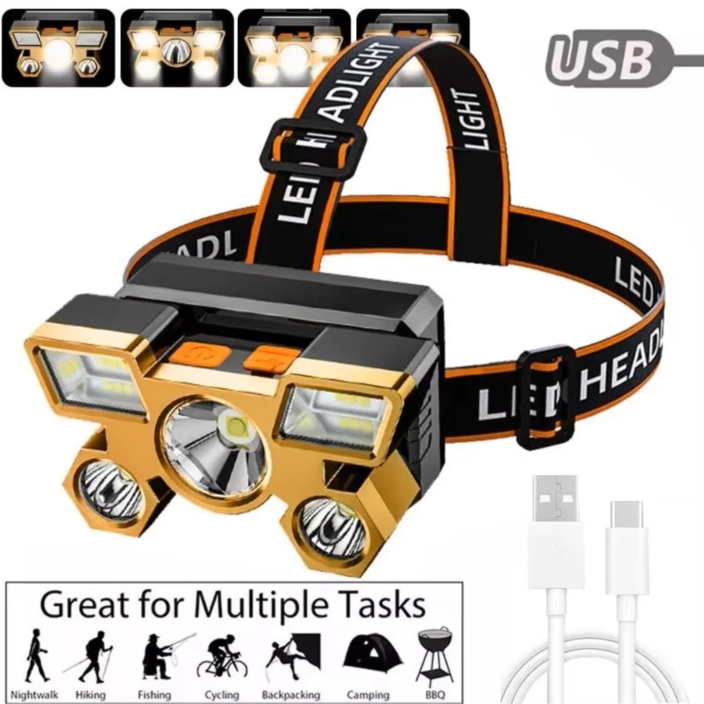 充電式高輝度LEDヘッドランプ、ストロボライト付き、キャンプ - Outdoor Hunting Lights のレビューと価格