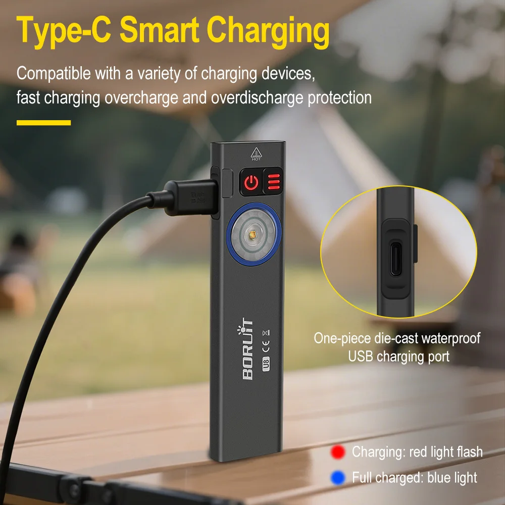 BORUiT U8 650LM EDC LED懐中電灯 タイ - Outdoor Hunting Lights のレビューと価格