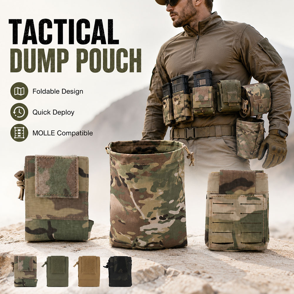 戦術的な MOLLE ダンプポーチ折りたたみ式マガジン回収バ - Outdoor Hunting Gear Storage のレビューと価格