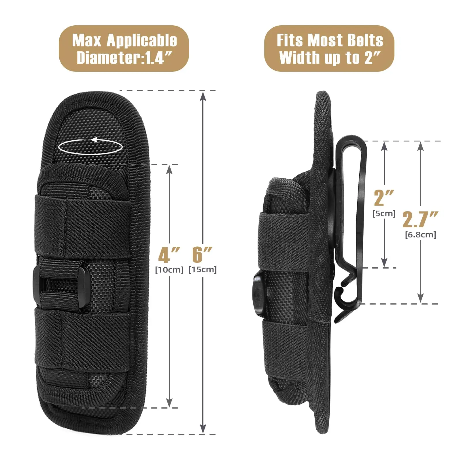 タクティカル懐中電灯カバー ナイロンケース 懐中電灯用ベルト - Outdoor Hunting Lights のレビューと価格