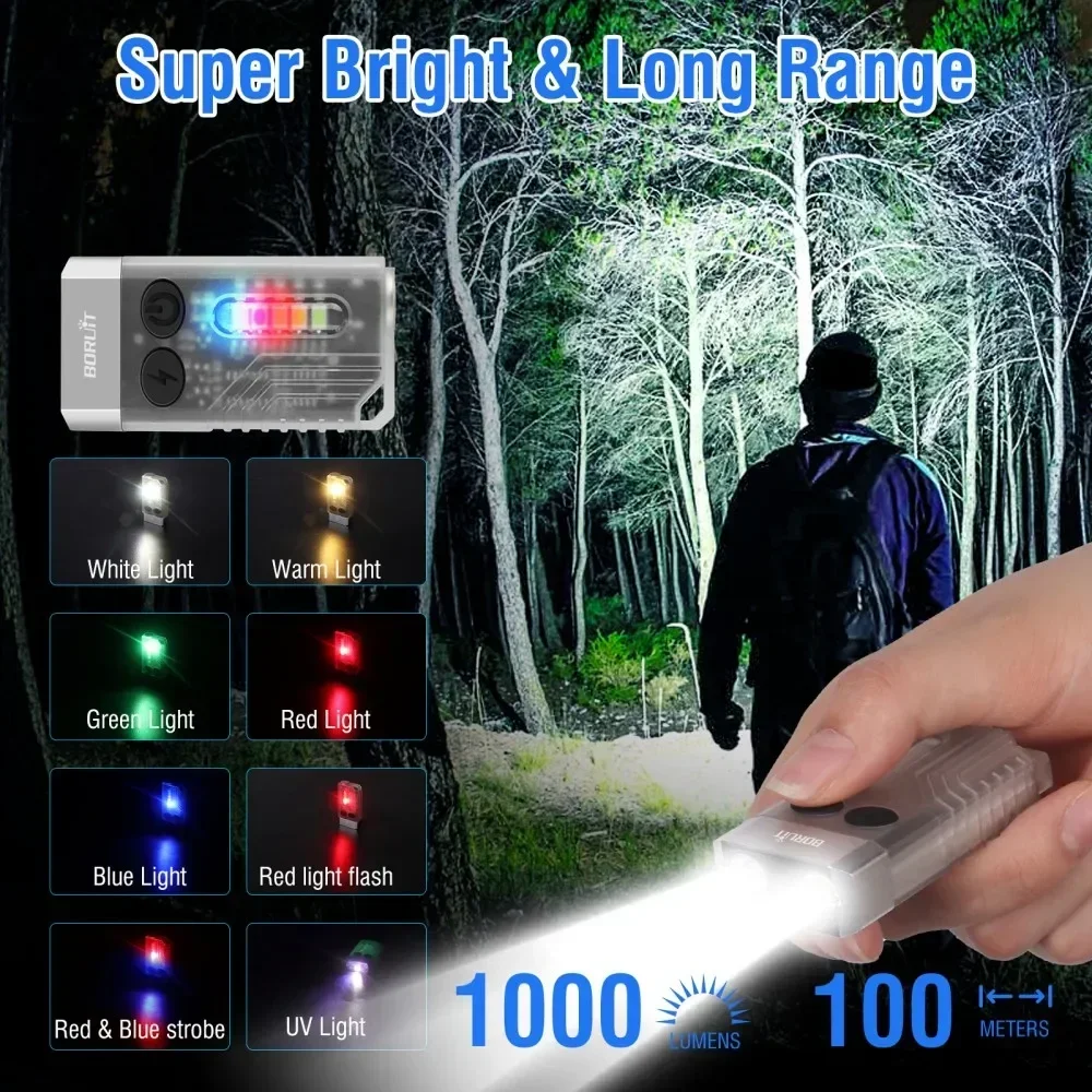 BORUiT V10 キーホルダー UV LED EDC 蛍 - Outdoor Hunting Lights のレビューと価格