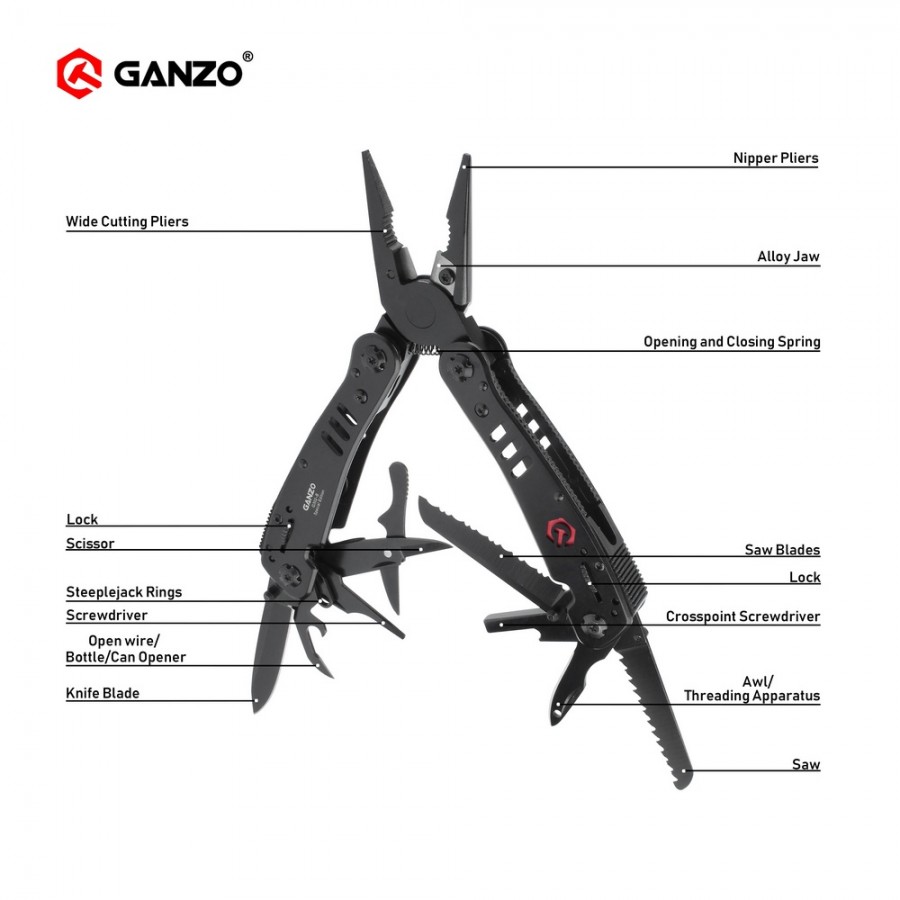 Ganzo G302 G302-H G302-B マルチプラ - Knife Hunting Fixed Blade のレビューと価格