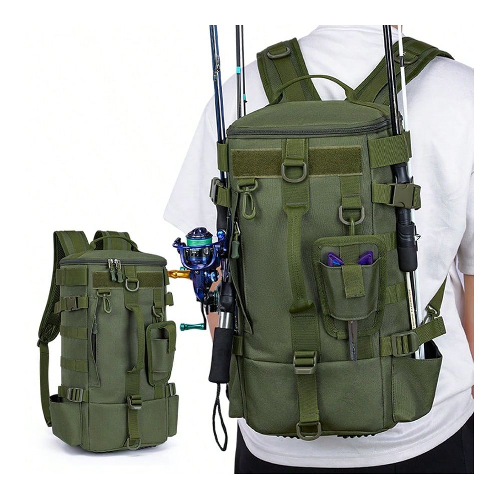 メンズ釣り用バックパック、ツールボックス収納付きワンショルダ - Outdoor Hunting Gear Storage のレビューと価格